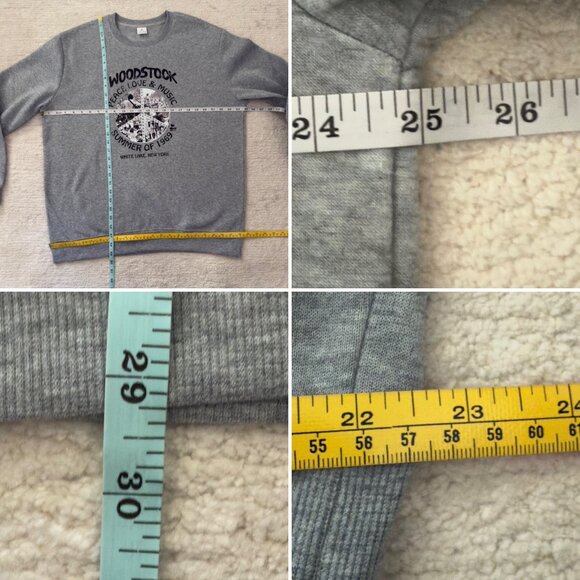 Woodstock Sweatshirt 2XL Gray Peace Love Music Retro Festival Style Men Women - Picture 7 of 9